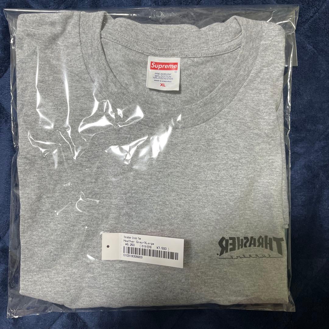 トップス Supreme x Thrasher CrossTee Heather Grey