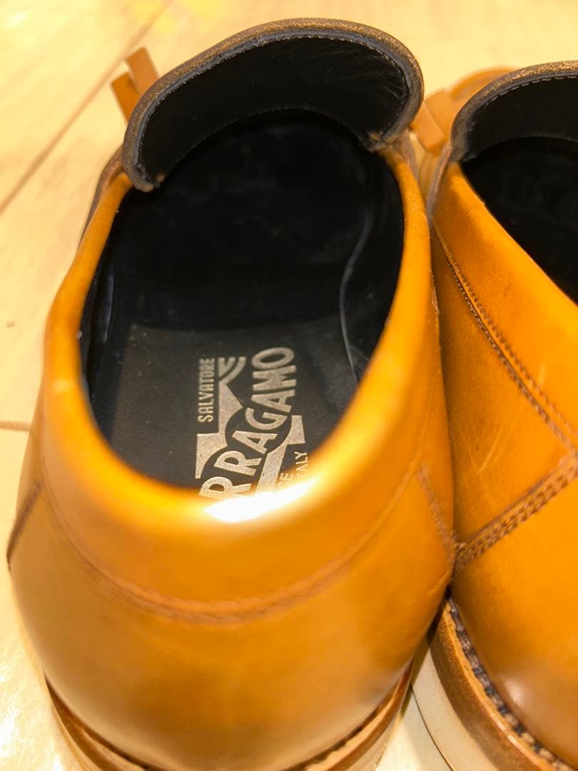 FERRAGAMO フェラガモ ブラウンレザー フリンジローファー UK7 2E