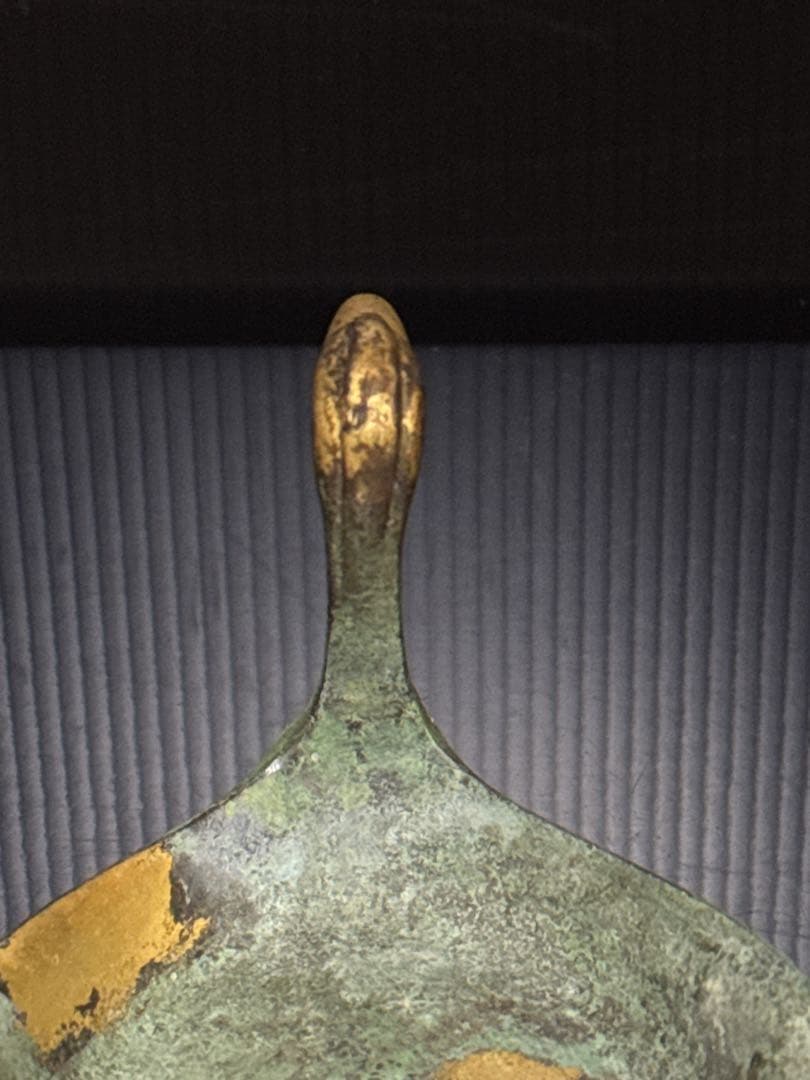 平安 名人 秦 蔵六 造 鍍金銅 床置 莨皿 桐共箱付 茶道具