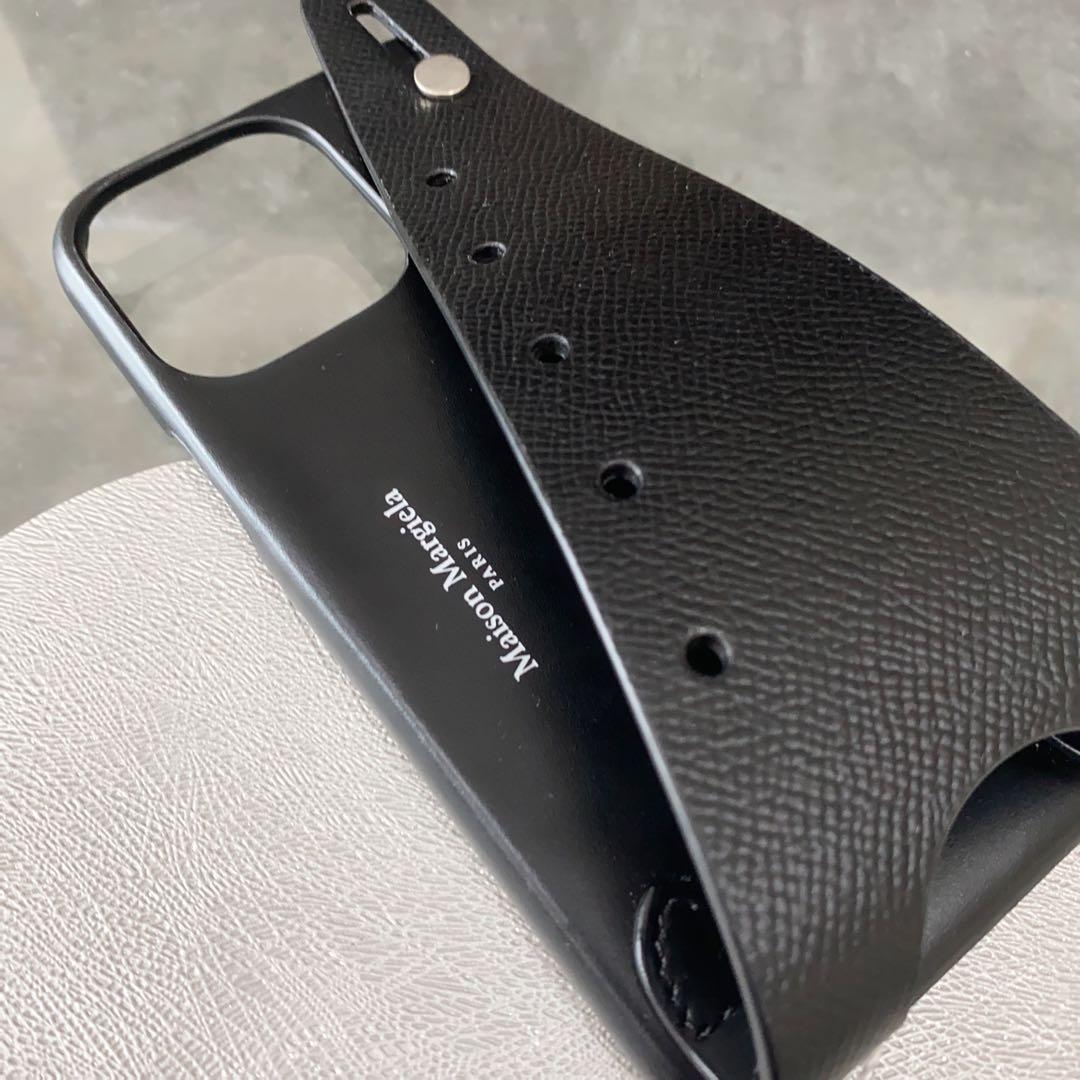 残り１【新品】メゾンマルジェラ スナッチト ベルト付き スマホケース ブラック