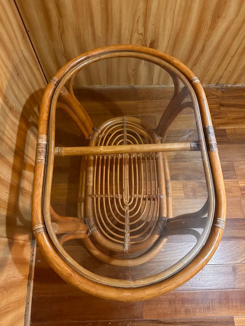 【送料込み】レトロテーブル ラタンテーブル 販売　アンティーク　ビンテージ