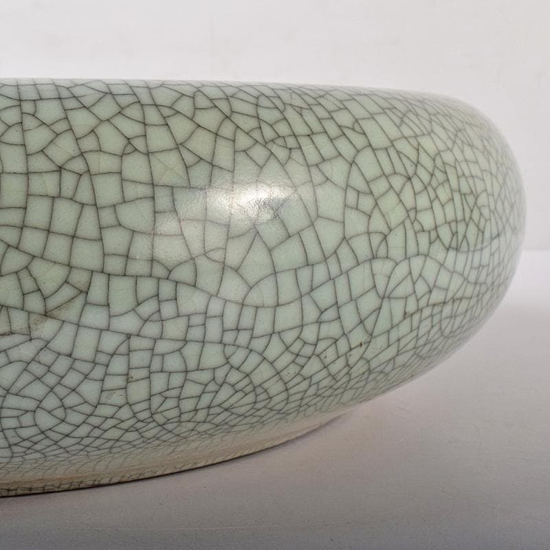 中国　官窯　金糸鉄線　氷裂文　大香炉　直径約39㎝　C　R7962B