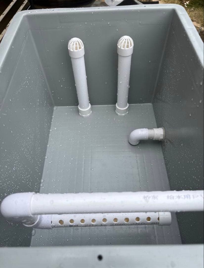 沈殿物理生物一体型濾過槽　外部式濾過装置器　水槽濾過バイオスポンジフィルター付き