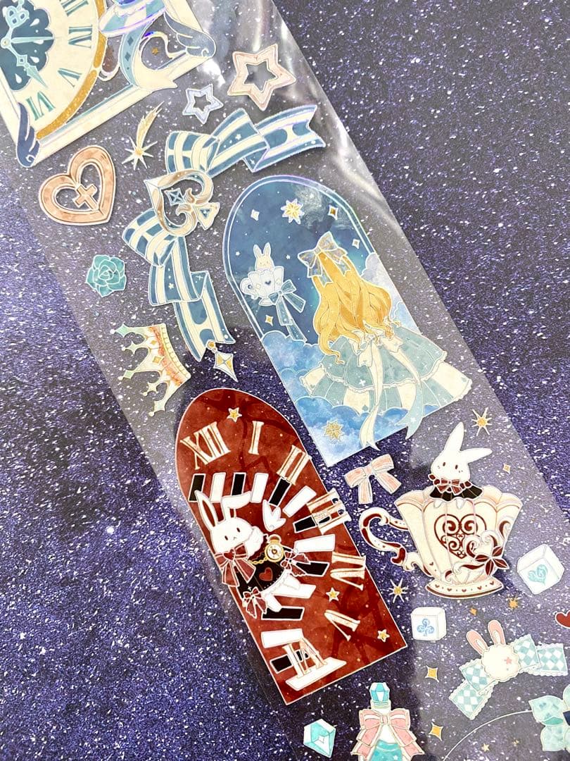 K151】海外PET マスキングテープ　マステ切り売り　アリス　祈愿Alice