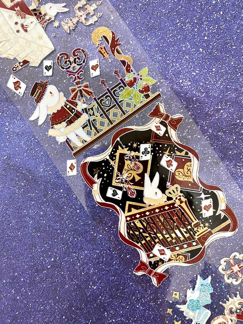 K151】海外PET マスキングテープ　マステ切り売り　アリス　祈愿Alice