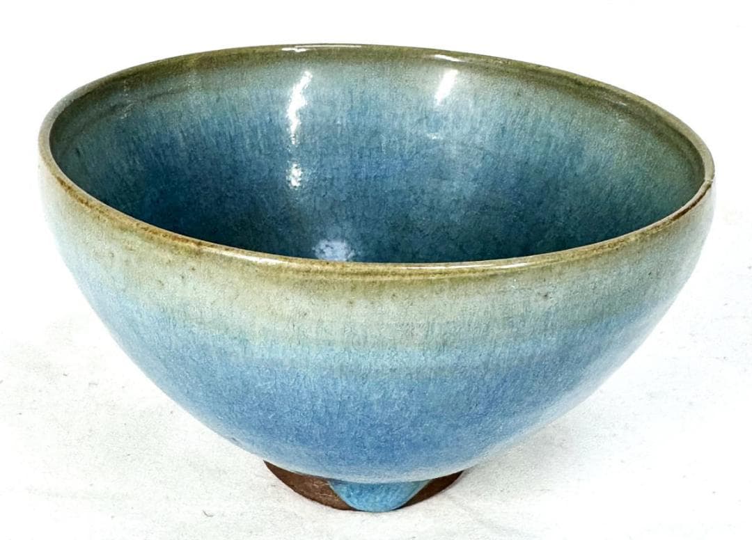 鈞窯 窯変紫斑釉茶碗 五大名窯 中国古玩 唐物 茶道具 骨董 WWTT383