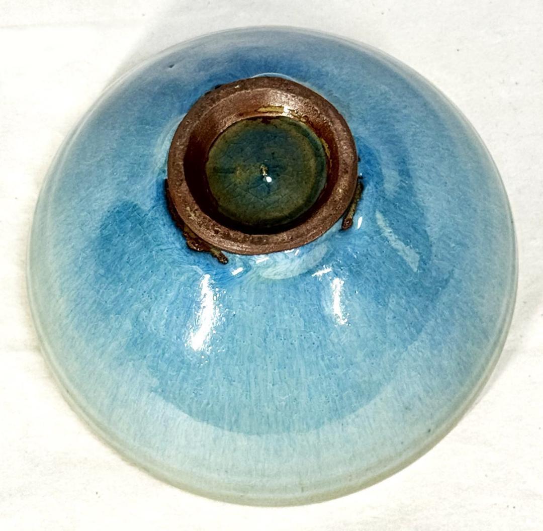 鈞窯 窯変紫斑釉茶碗 五大名窯 中国古玩 唐物 茶道具 骨董 WWTT383