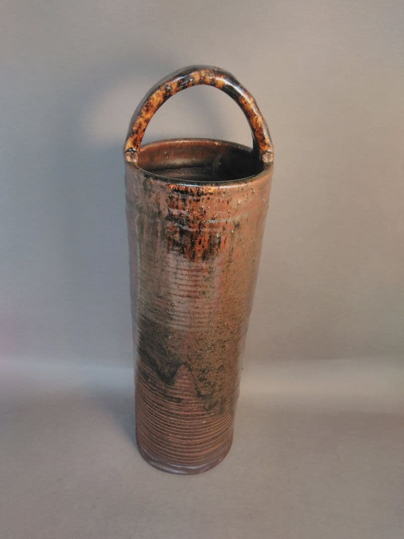 瀬戸、手付花瓶　加藤作介造