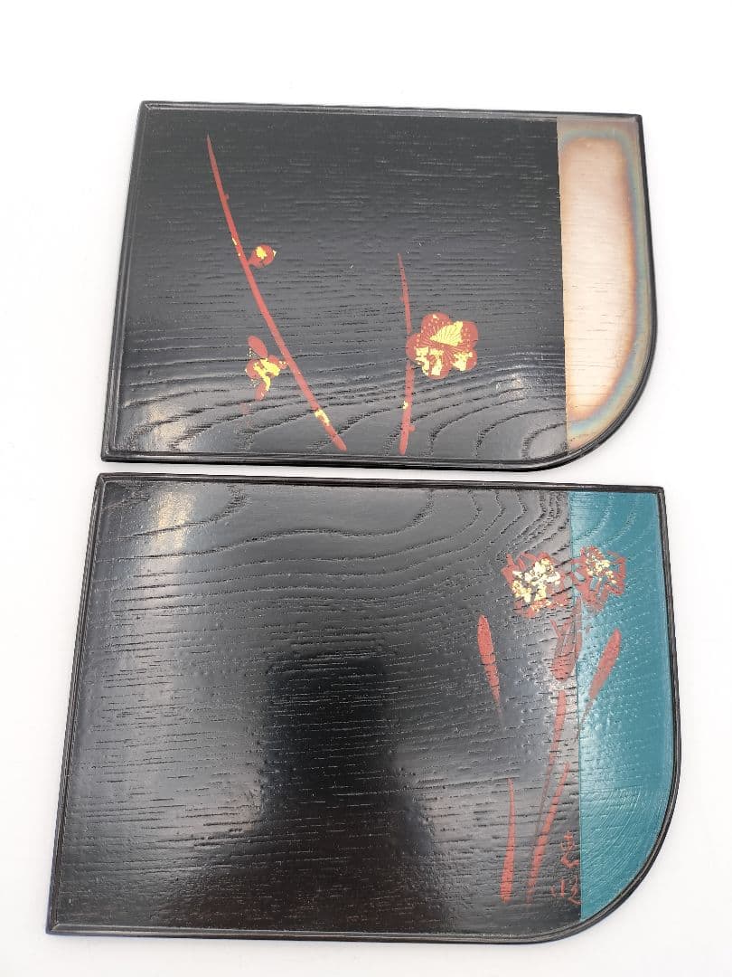 a997 銘々盆 合作 誰か袖 十作 木箱 茶道具 古物 懐石 菓子器　銘々皿