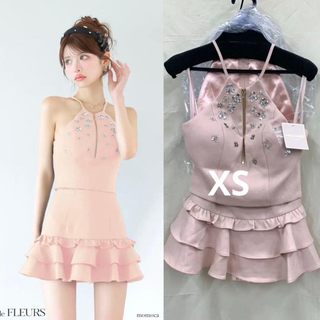 XSピンク　ディア　ローブドフルールグロッシー　キャバドレスAngelR