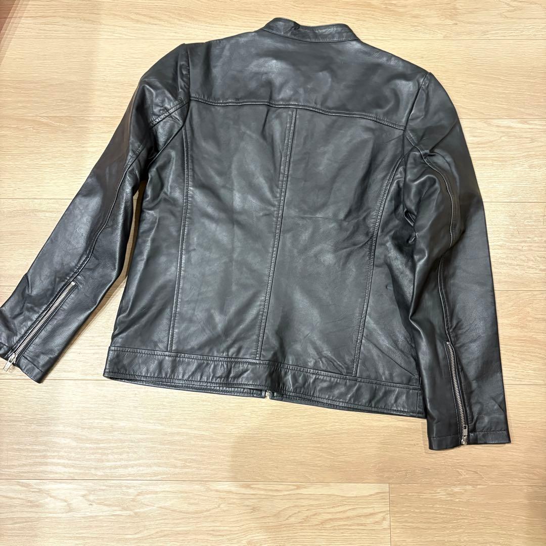 未使用品 JTPLEATHER 黒 シングル ライダース ジャケット M