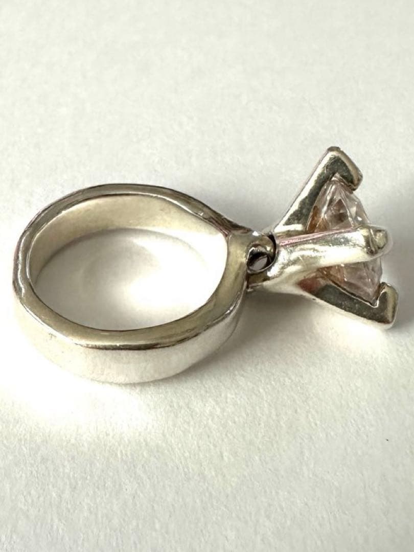 e.m. 15号サイズ シャンパンゴールドジルコニア シルバー 925リング