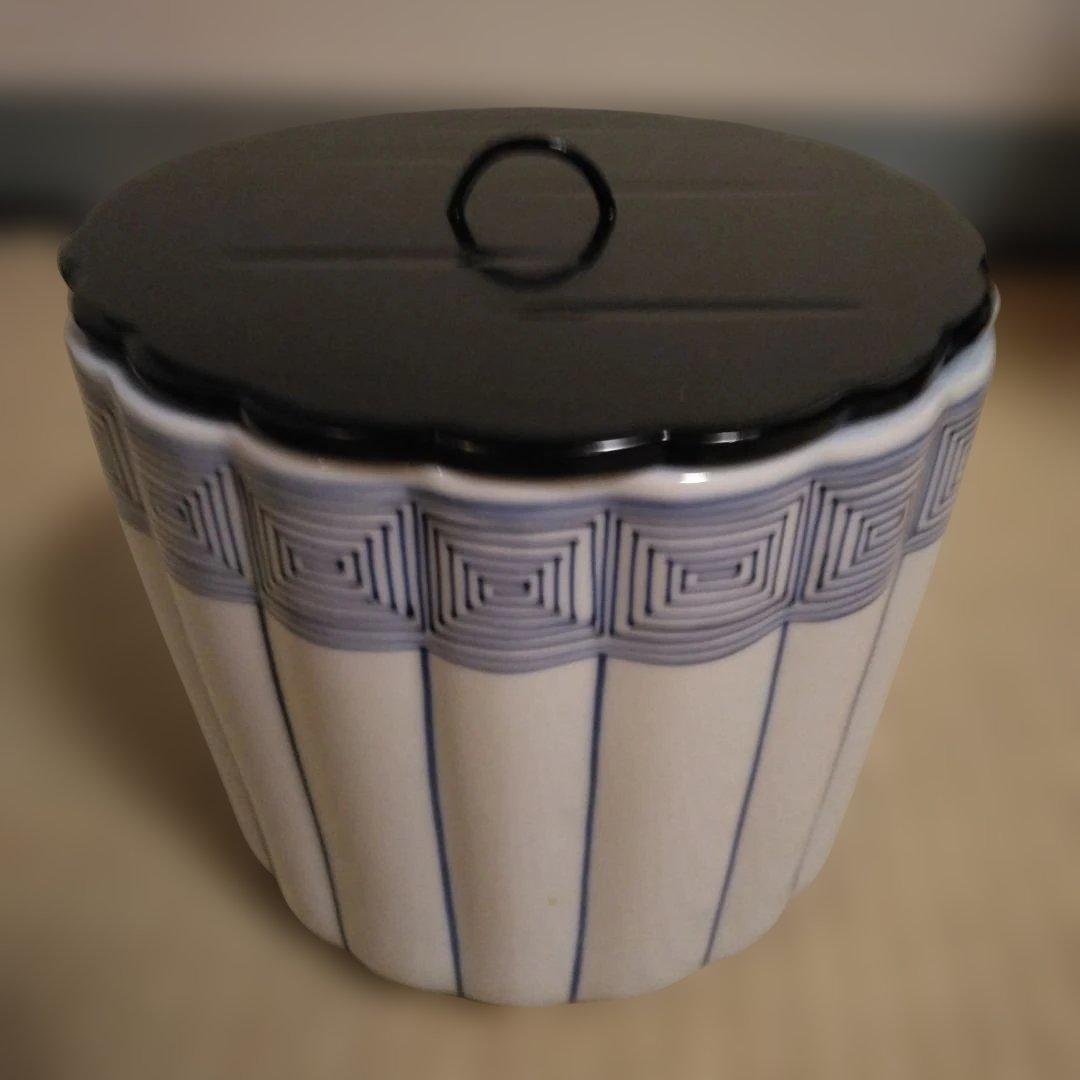 桶川水指 輪花 瓔珞紋 手塚祥堂作 共箱 茶道具