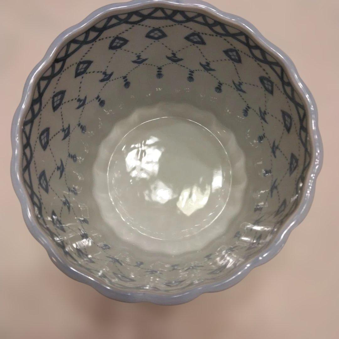 桶川水指 輪花 瓔珞紋 手塚祥堂作 共箱 茶道具