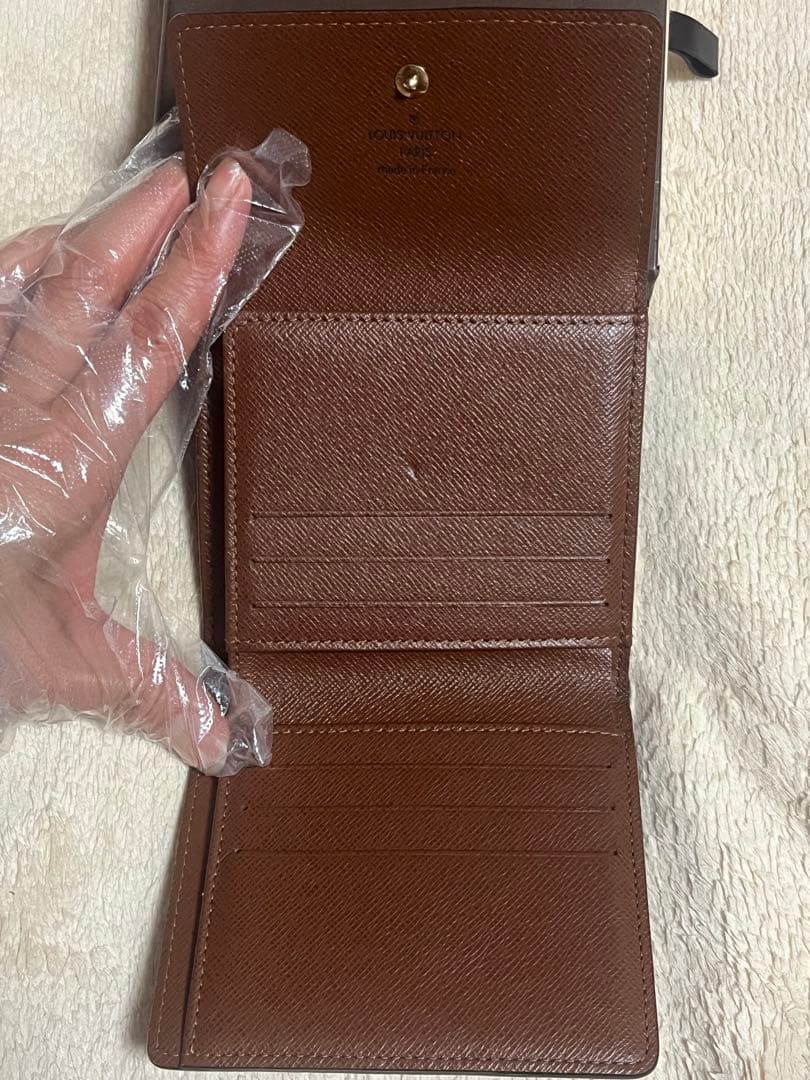 美品 ルイヴィトン モノグラム三つ折財布 Wホック