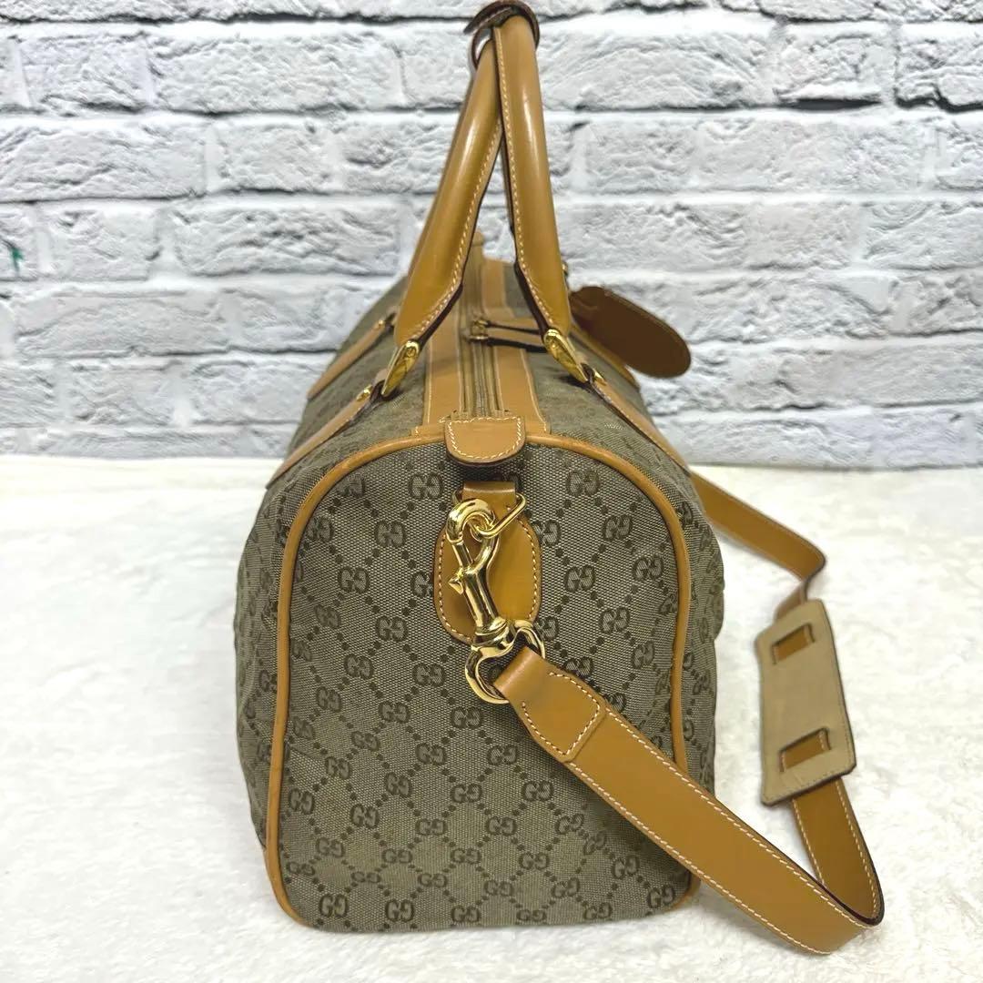 GUCCI グッチ GGキャンバス 2WAY ボストンバッグ ゴールド金具