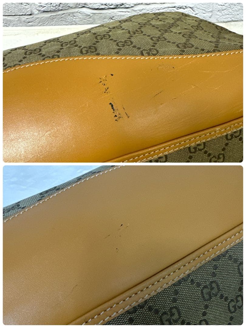 GUCCI グッチ GGキャンバス 2WAY ボストンバッグ ゴールド金具