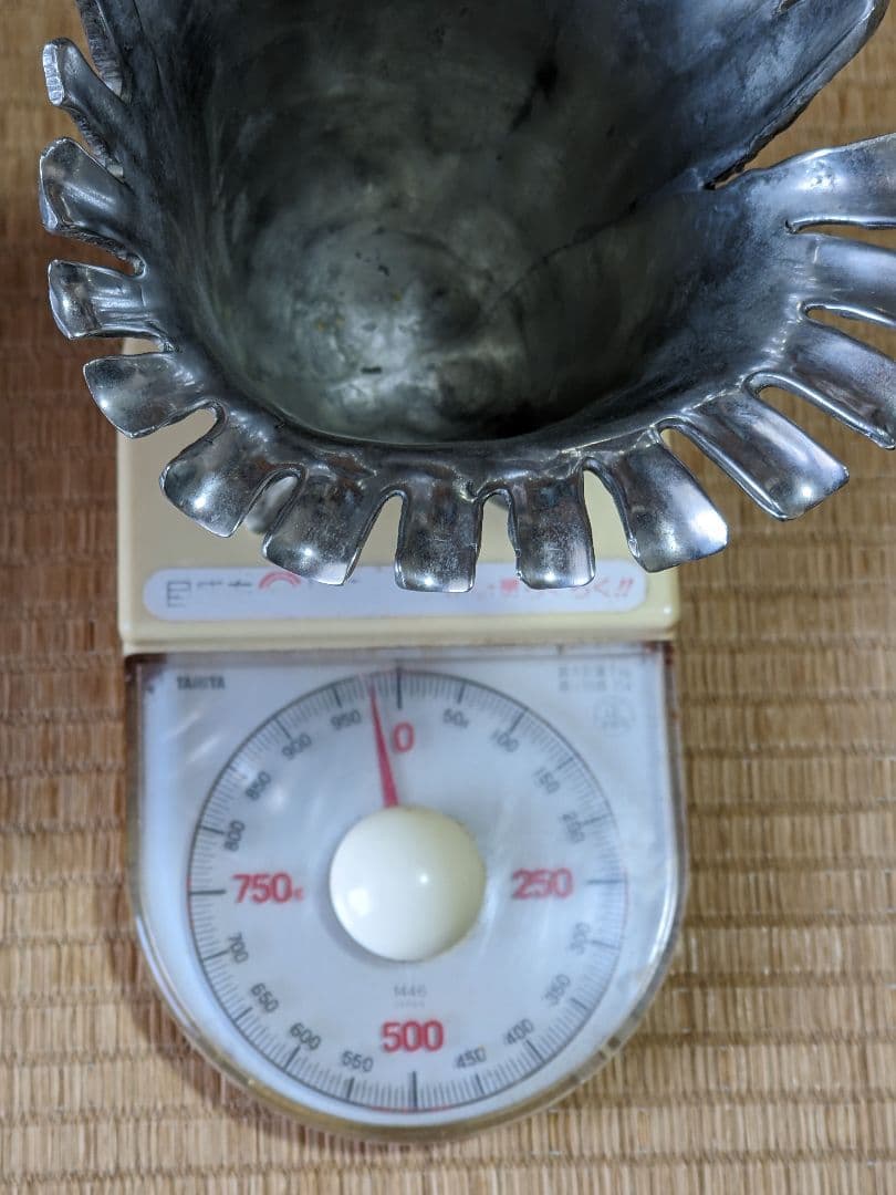 ♦西洋ヴィンテージ 純錫製フラワーベース 花器 花活け 美術工芸 骨董