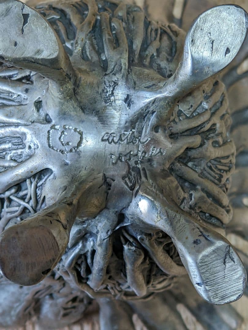 ♦西洋ヴィンテージ 純錫製フラワーベース 花器 花活け 美術工芸 骨董