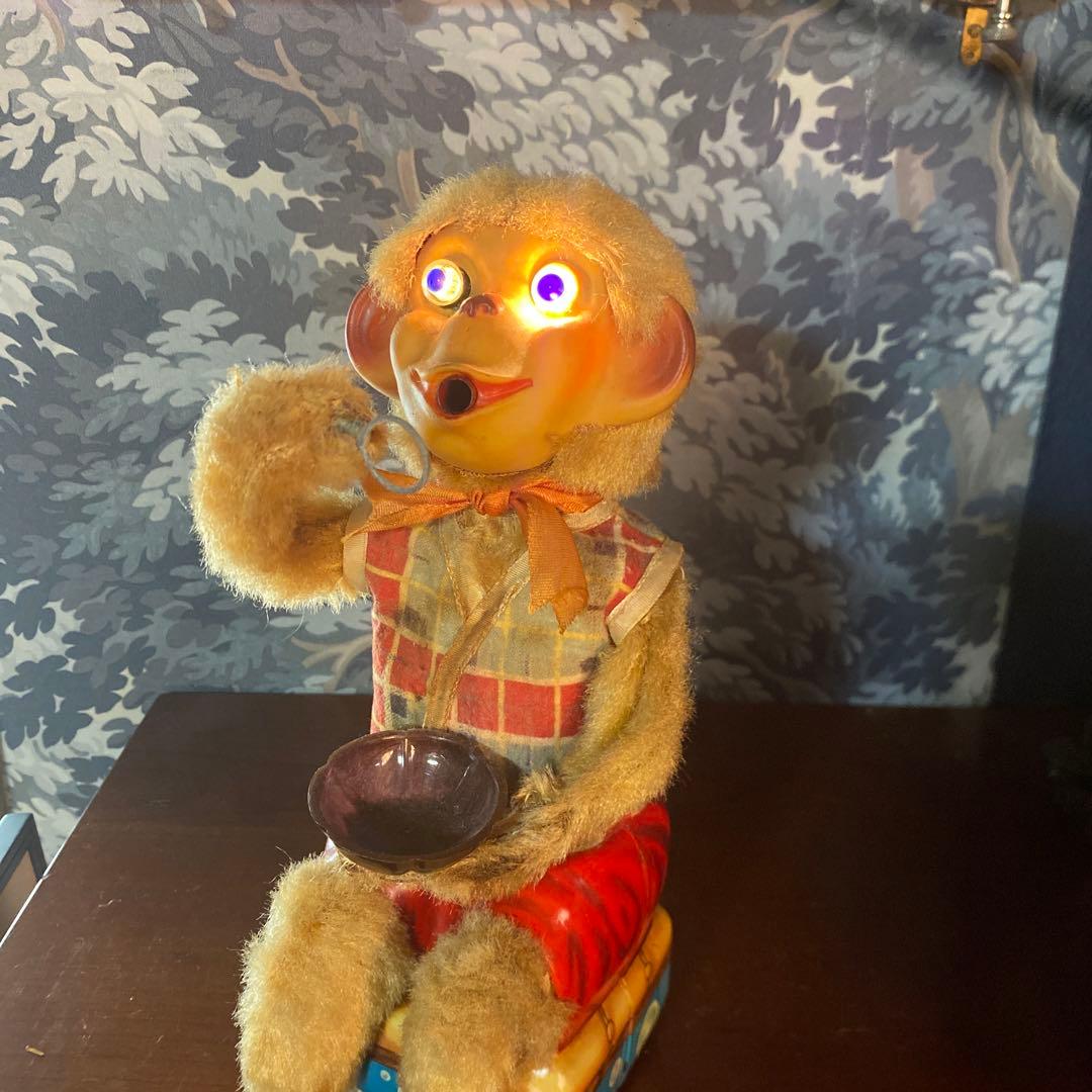 アルプス シャボン玉を吹く猿Bubble Blowing Monkey 動作品