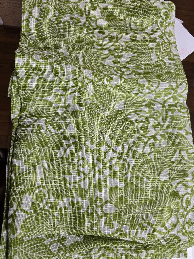 日本橋竺仙 絹紅梅最高級浴衣 鮮やかなグリーンが美しい牡丹柄