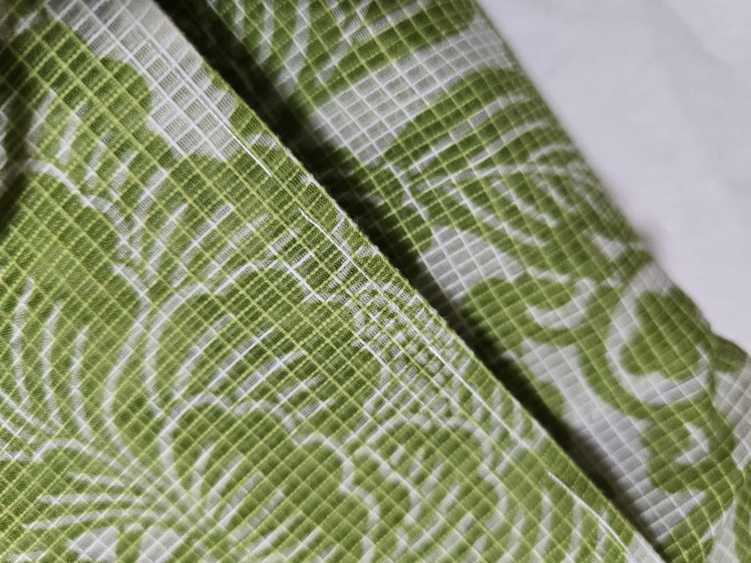 日本橋竺仙 絹紅梅最高級浴衣 鮮やかなグリーンが美しい牡丹柄