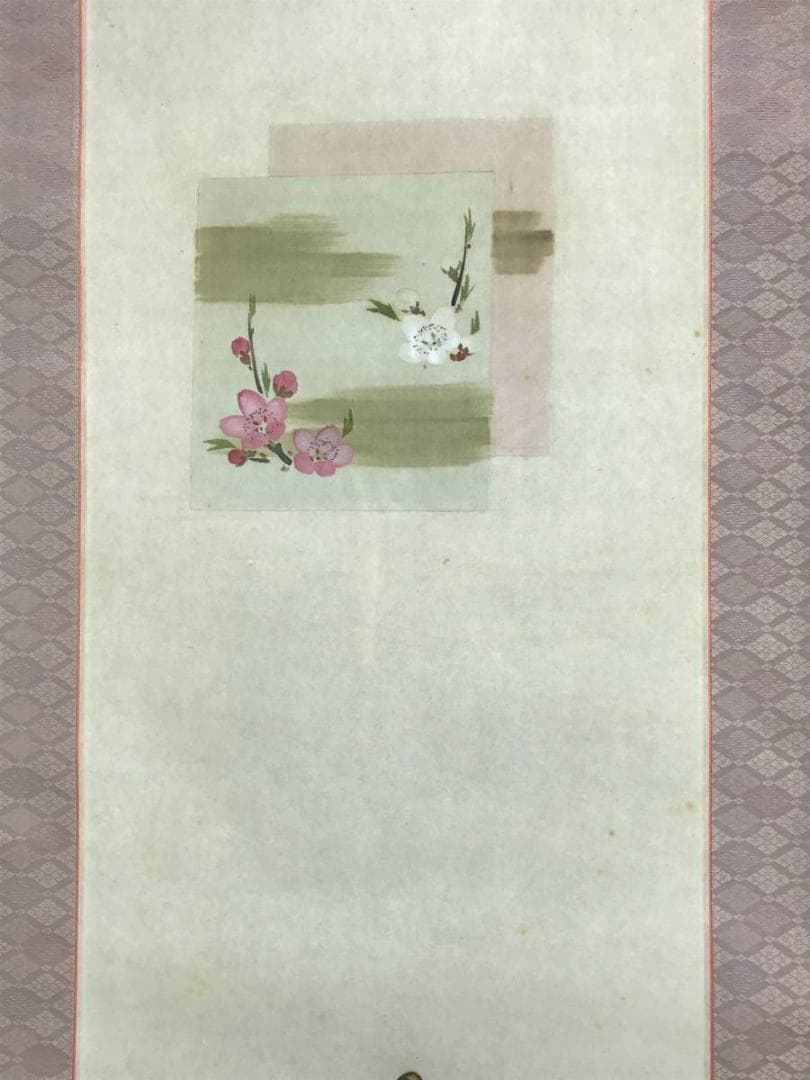 ピッピ/河田紫峰/雛図/ひな祭り図/桃の節句/掛軸/名家伝来/AE-224