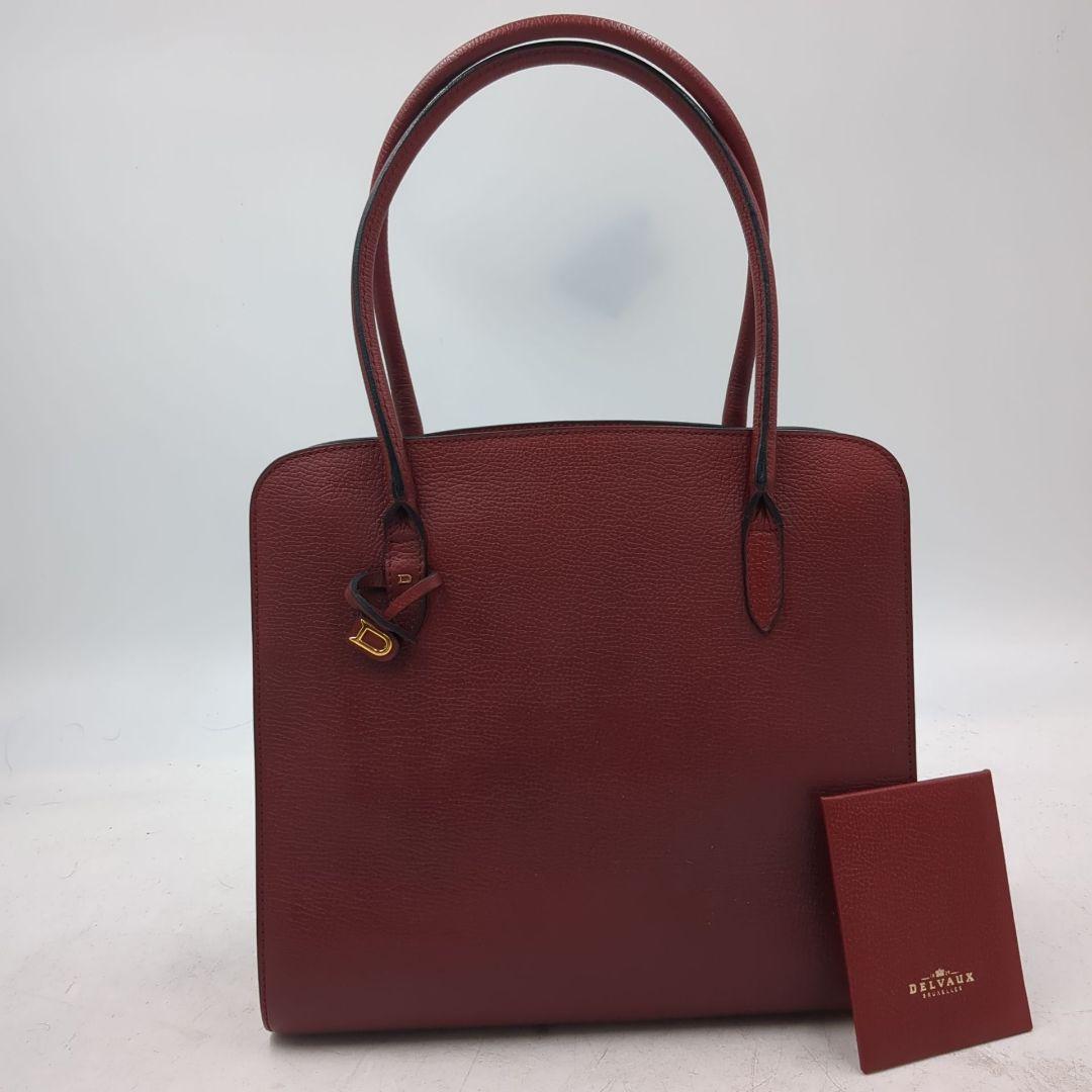 デルヴォー セピア　Dチャーム　トートバッグ　ミラー付き　赤