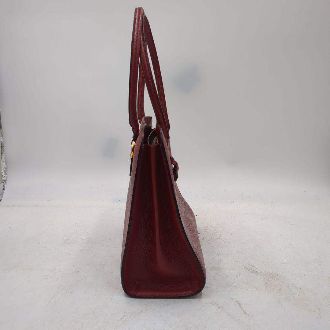 デルヴォー セピア　Dチャーム　トートバッグ　ミラー付き　赤