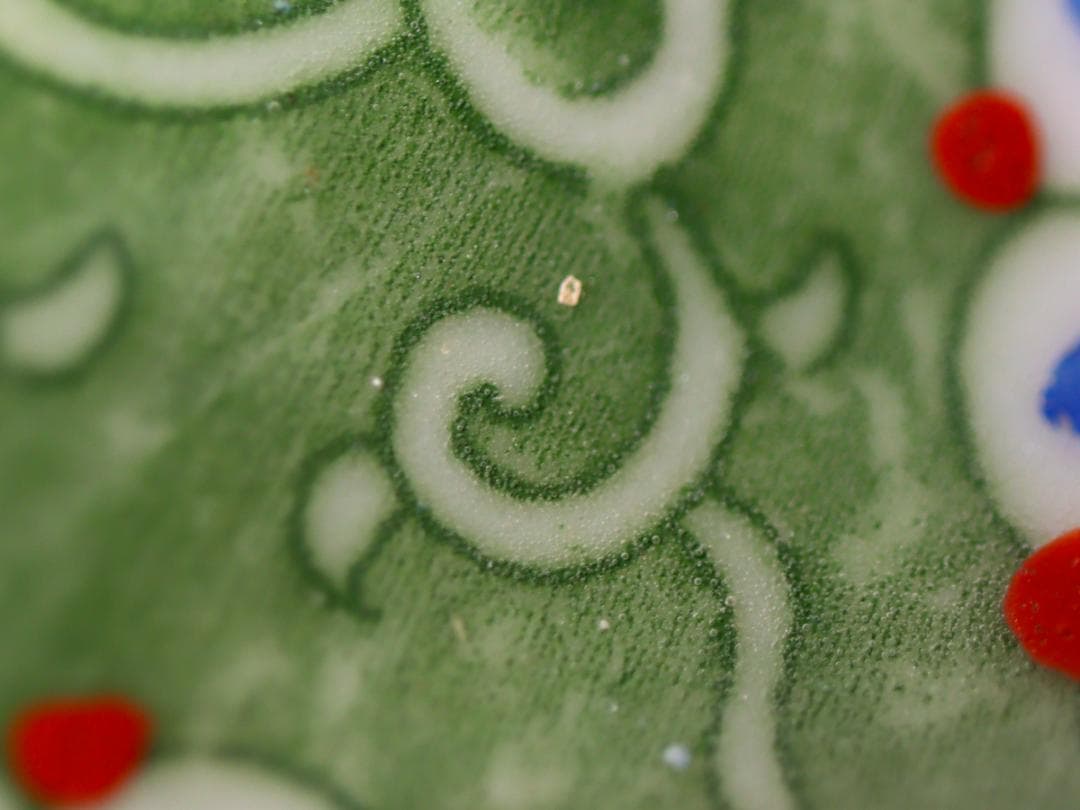 印判菊花緑 4寸皿 5客