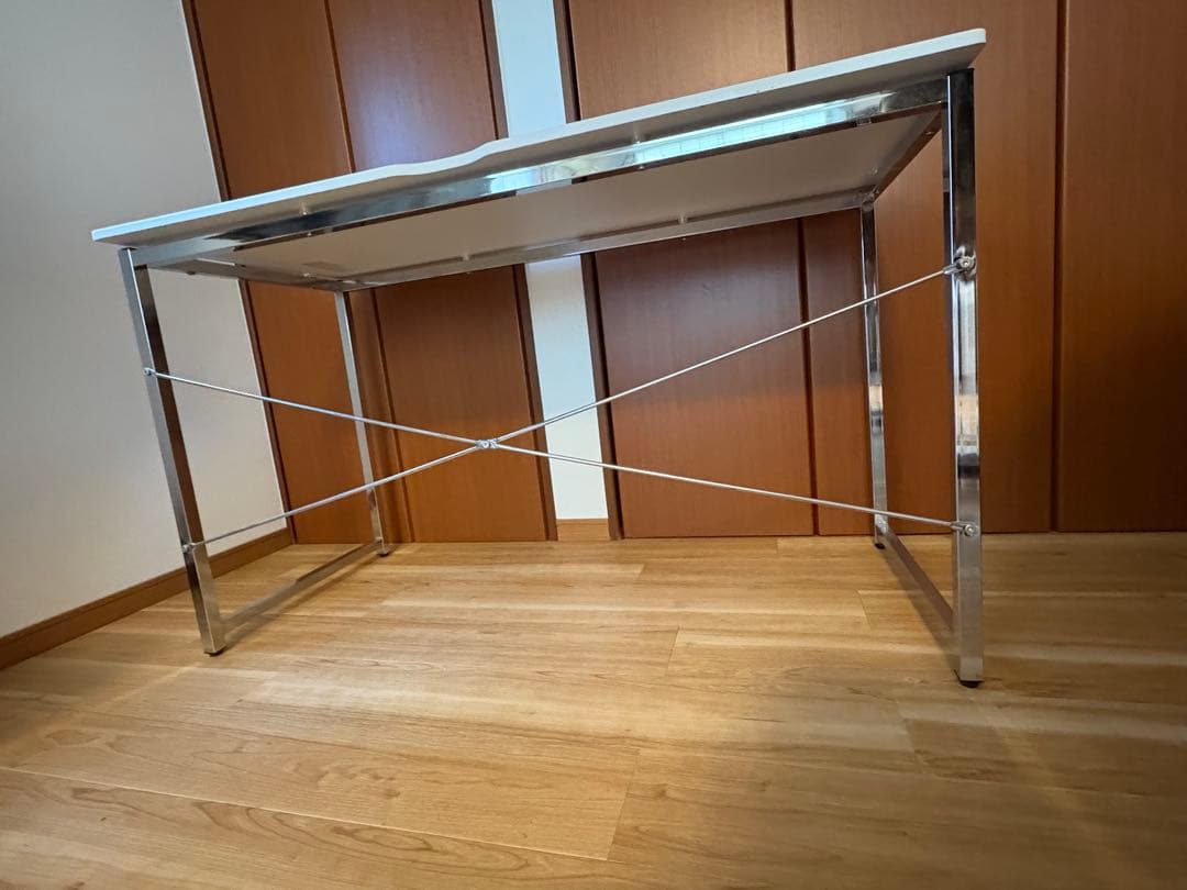 パソコンデスク 金属フレーム ニトリ 120×60×72 ホワイト 白