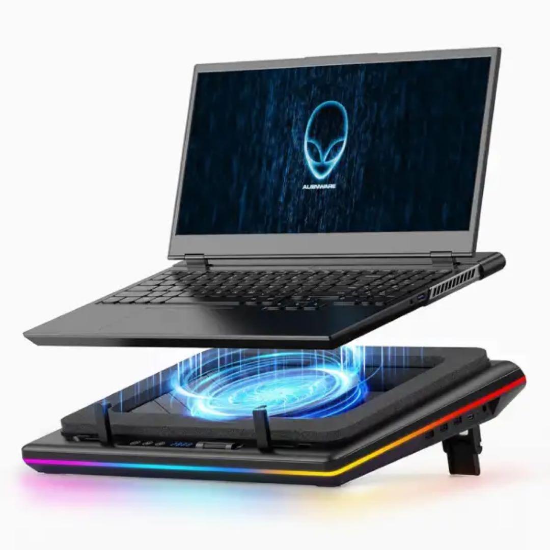 LLANO PC用クーラー LEDライト付き 15インチ以上