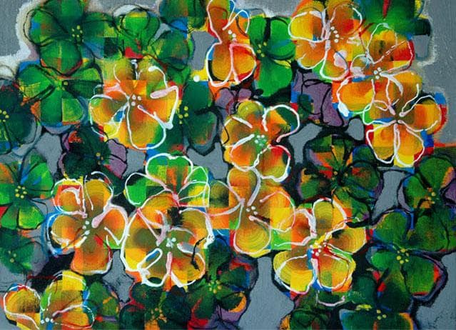 油絵 菅家令子 絵 絵画 インテリア 額付(銀) F4-091616 花