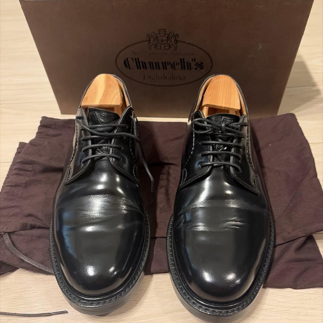 極美品　オールソール済　箱付/6F/チャーチ シャノン ポリッシュドバインダー