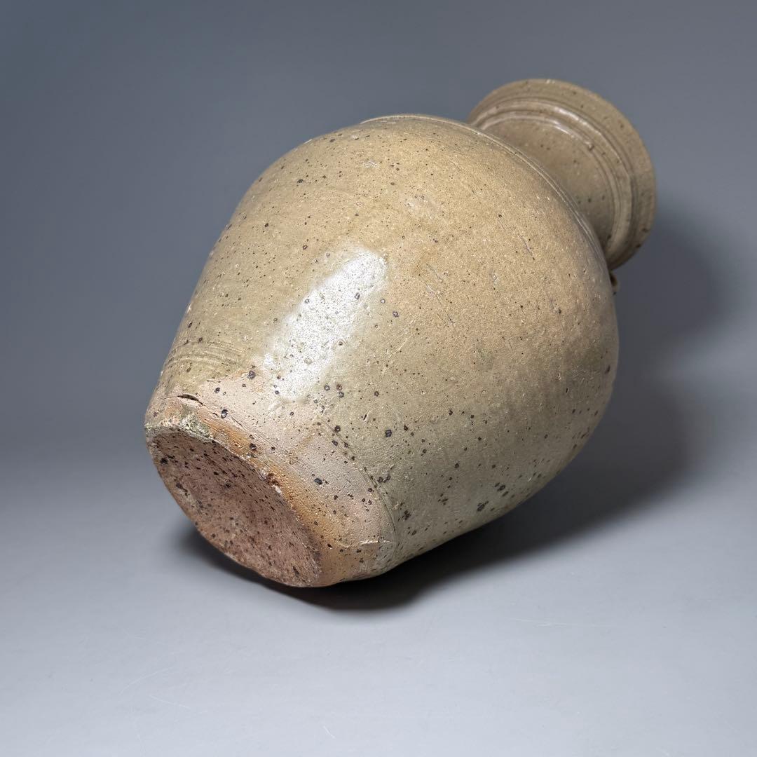 遠州窯　耳付花瓶　共箱付　中国美術　高さ30.5cm　オブジェ　インテリア