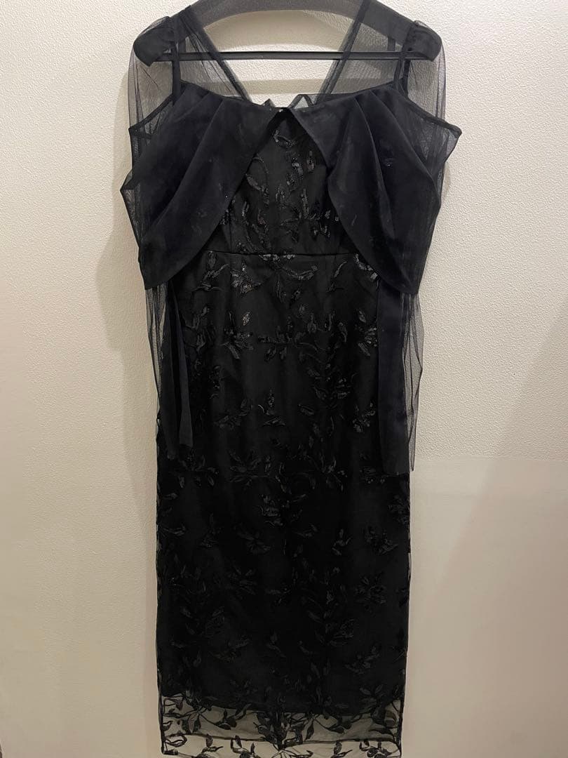 【LEJA】Ｓサイズ チュールロングスリーブリーフ Ｉラインワンピースドレス