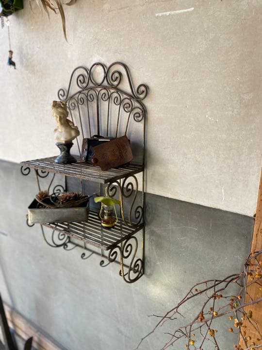 ビンテージ  アイアン ウォールラック