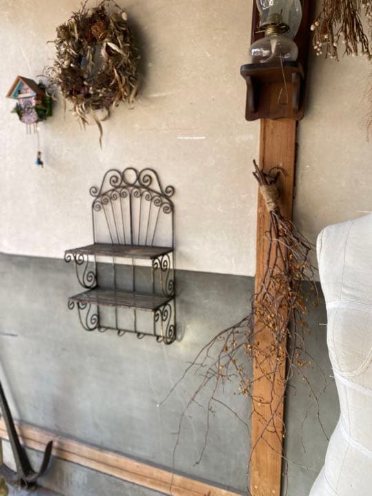 ビンテージ  アイアン ウォールラック