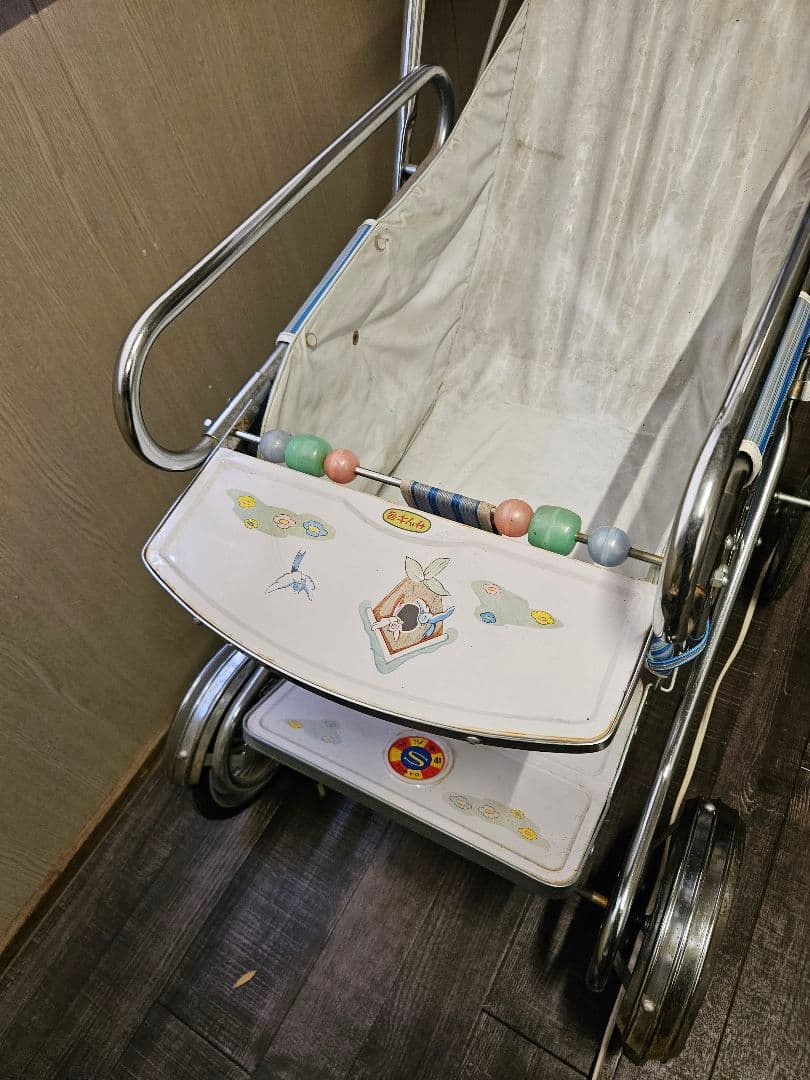 ベビーカー 昭和レトロ 東京 TOKYO さつき号 青 ブリキ