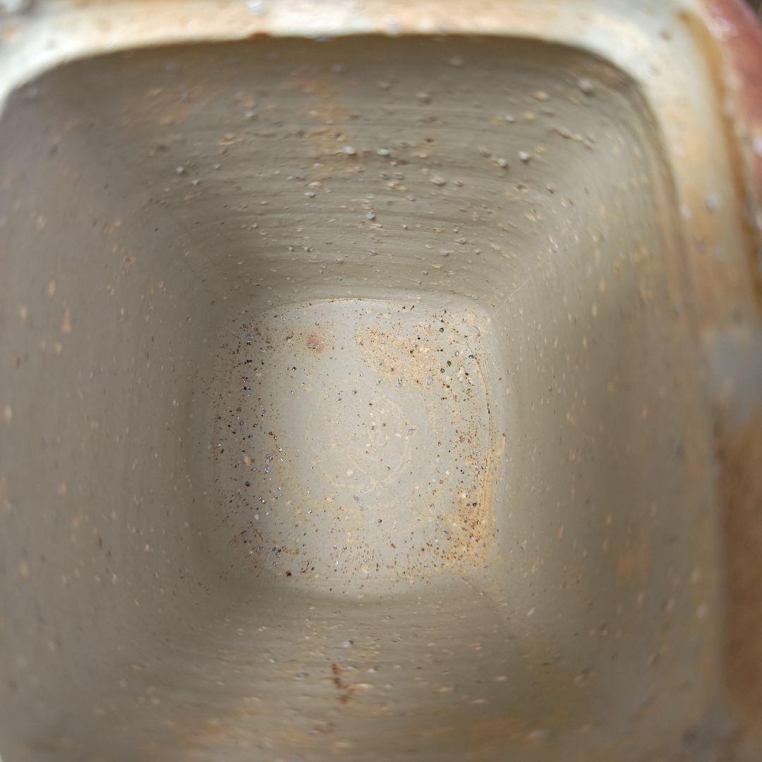 イ699 水指『信楽焼　四方形松ぼっくり耳　水指　共箱』『作家物』茶道具