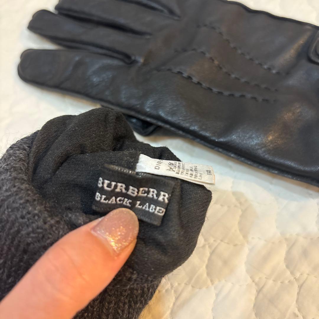 BURBERRY BLACK LABEL レザー グローブ メンズ 手袋