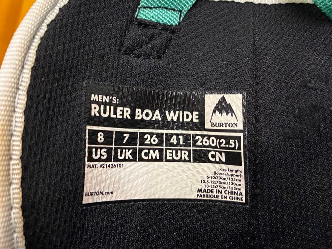 スノーボード ボア式 ブーツ（バートン ルーラーボアワイド26.0cm）