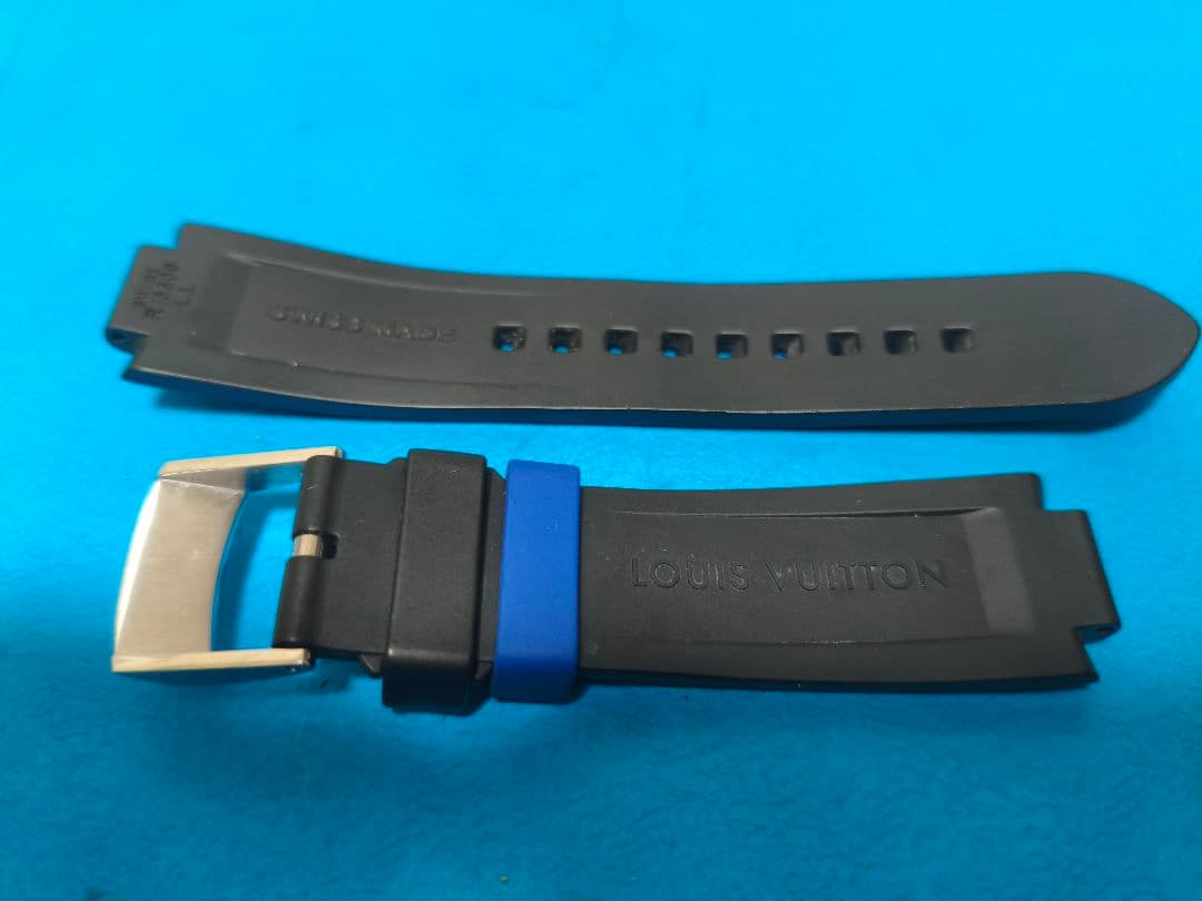 LOUIS VUITTON ネイビー ラバーベルト　ルイ・ヴィトン　タンブール