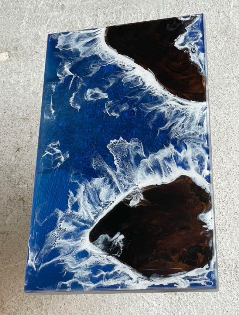 No.218　希少価値　屋久杉　神代杉　オーシャンアート　レジンテーブル