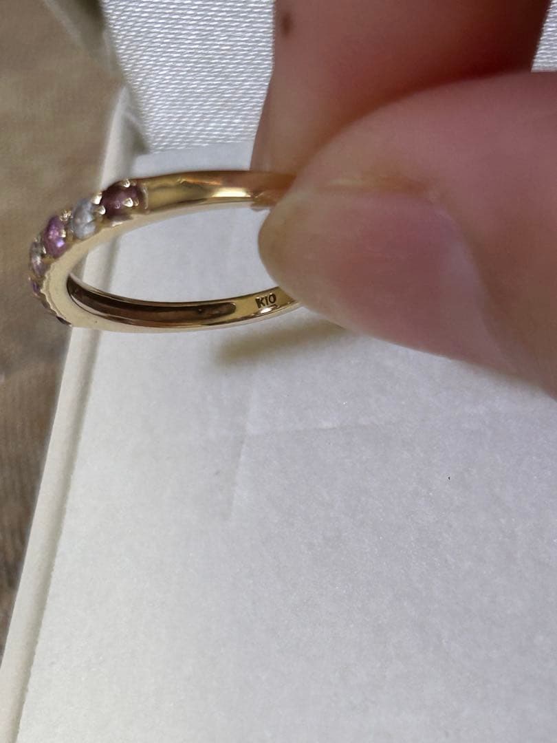 K10 マルチストーン　リング　6号