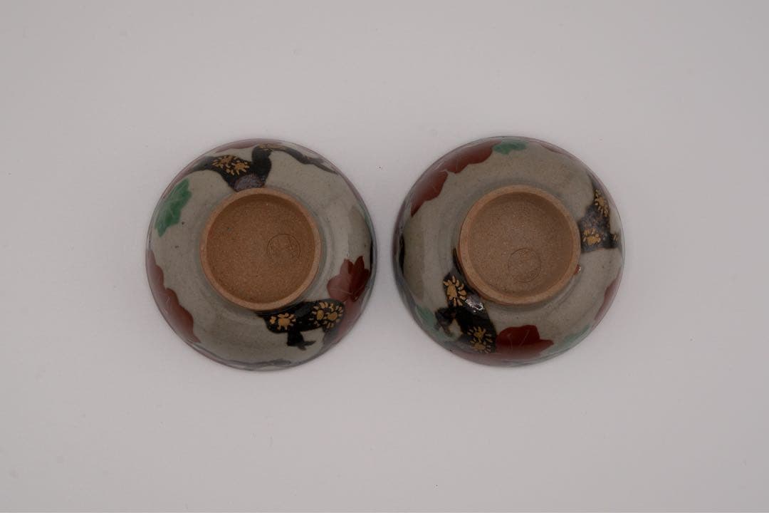 【美品】初代須田菁華　酒器 雲錦 徳利 盃二個一対　九谷焼