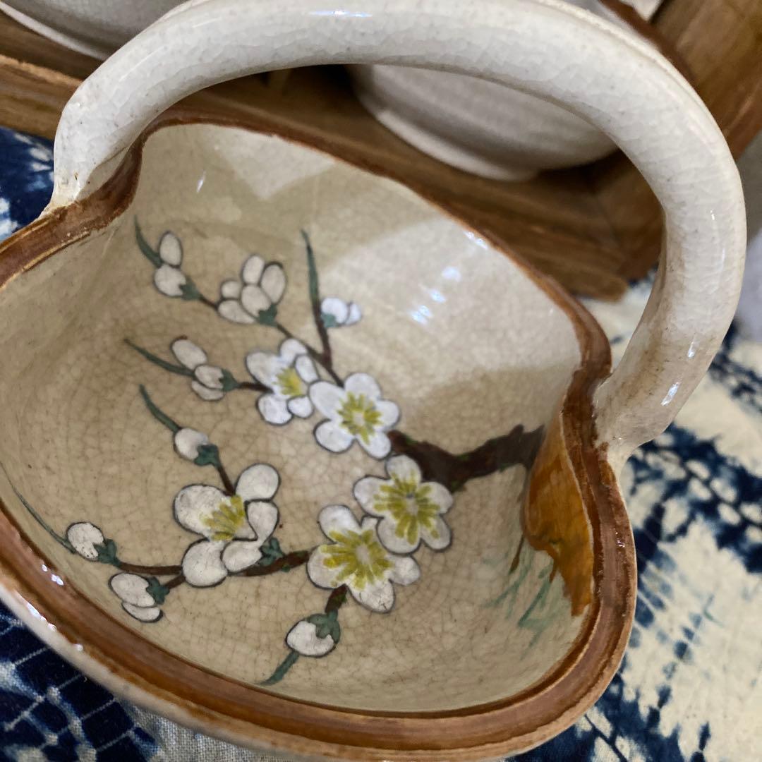 清水六兵衛　図変手付向付鉢　清六銘　希少