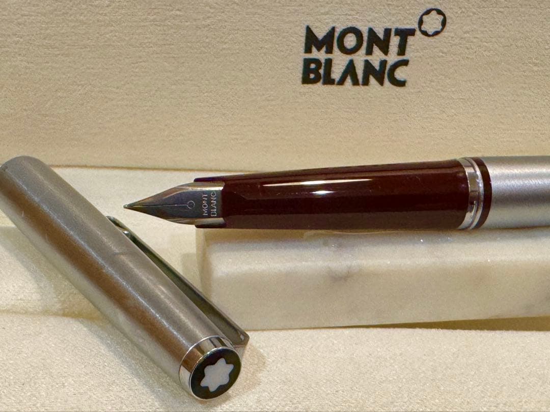 【美品】モンブラン No300 万年筆シルバー&ボルドー