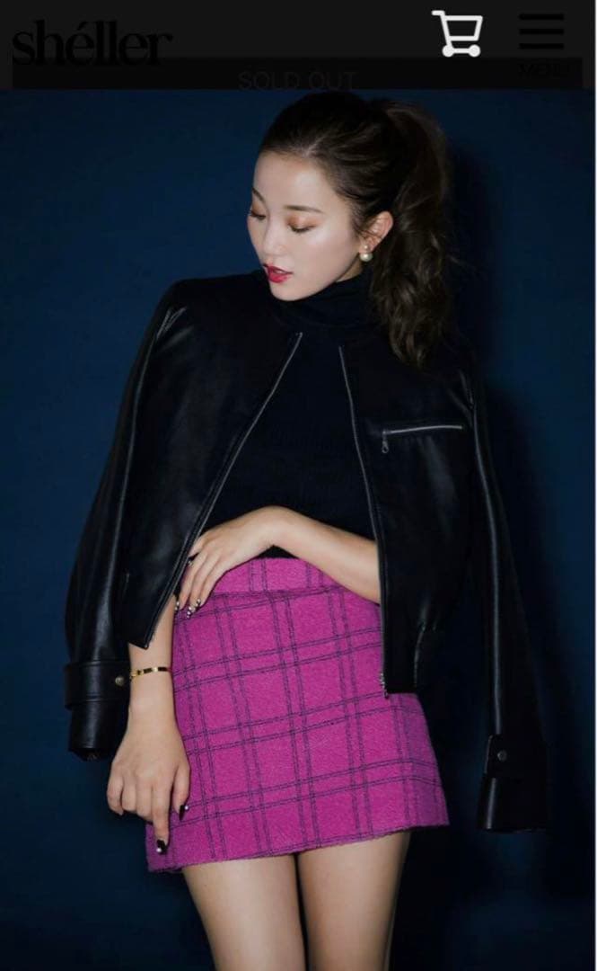 sheller カラーツイード　キュロット　ピンク