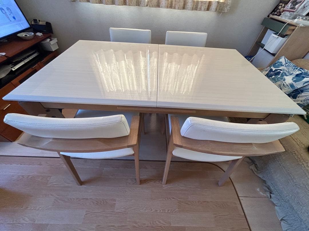 【なっち様⭐︎専用】シギヤマ家具⭐︎高級⭐︎伸長テーブル 白木目 北欧